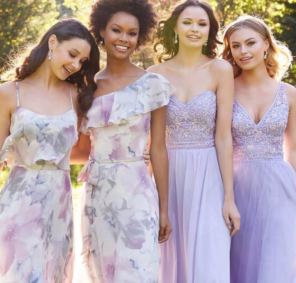 Bridesmaids wearing Morilee Gowns