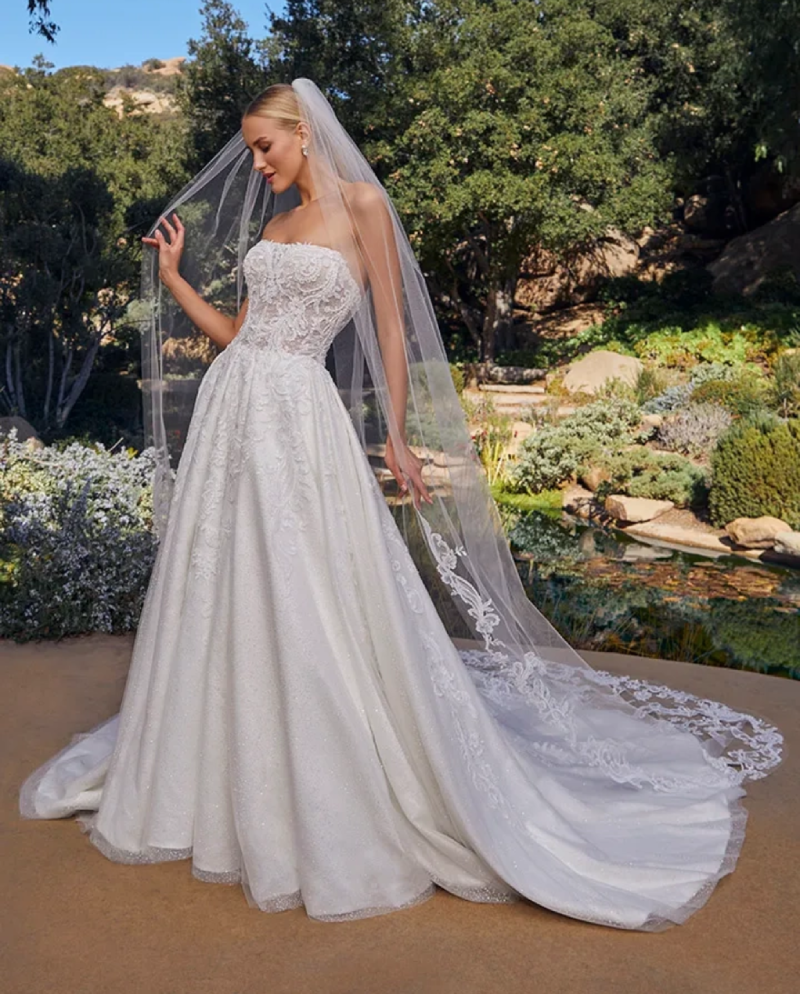 Bride wearing a Casablanca  Bridal Gown